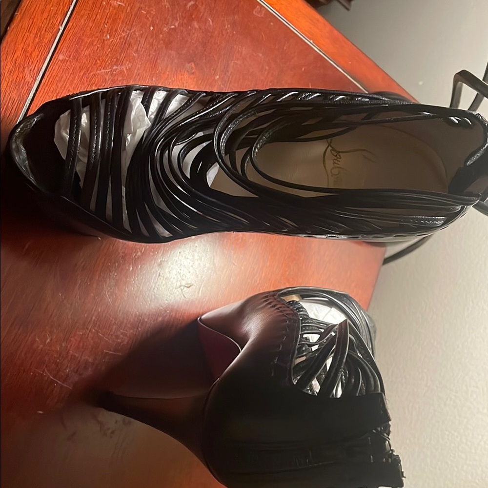 Christian Louboutin Black Strappy Heels
